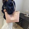 2025 Summer Women's French Tote: Large Capacity Solid Color Shoulder Handbag with Letter Design