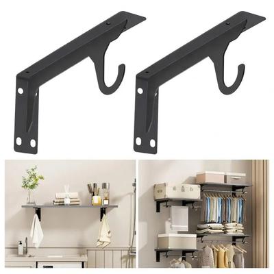 2 Piece Set Durable Metal Metal Brackets Rust-proof Wall-Mounted Supports Industrial Brackets Sturdy Thickened