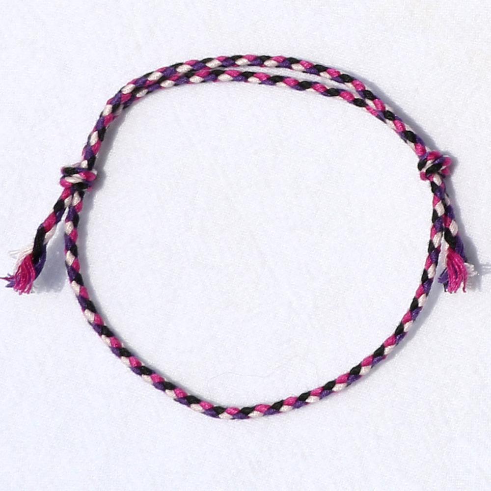 Eenvoudige Kleur Gevlochten Katoenen Touw Mannen Armband Retro Tibetaans Handgewreven Vrouwen Meerlaags Armband Mode Sieraden Accessoires