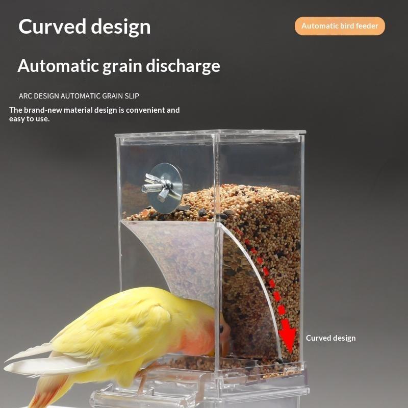 No Mess Automatic Bird Feeder Transparent Food Container Cage Parrot Feeder Accessories For Small Birds Parrot
