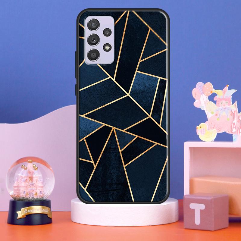 Luxury Gold Foil Art Case For Samsung Galaxy A54 A34 A14 A15 A35 A55 A16 A26 A36 A56 A52 A12 A32 A13 A33 A53 A17