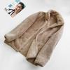 Autumn Winter Womens Long Pile Polar Fleece Zipper Jacket Warm Double Face Coral Fleece Plush Coat Plus Size Top