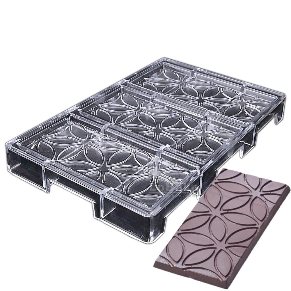 Big Plate Recctangle Water Ripple Geometry Shape Polycarbonate Chocolate Mold Food Sugarcraft Molds Candy Making DIY Kitchen
