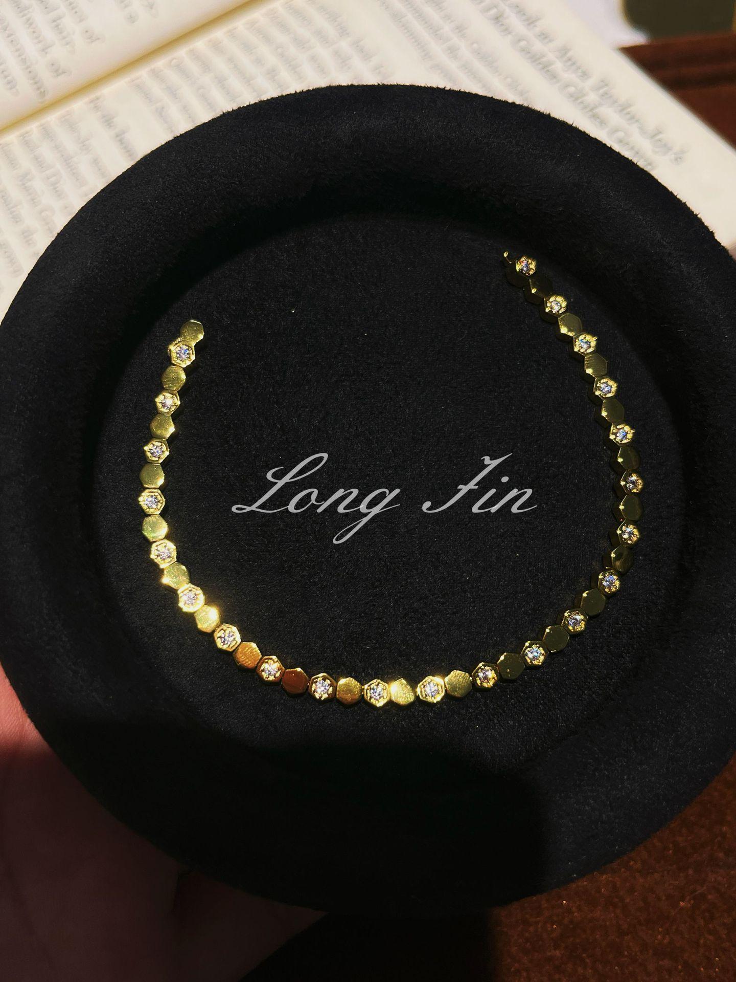 Light Luxury High-End Honeycomb Inlaid Zircon Bracelet Rhombus Geometric Honeycomb Seiko Temperament Jewelry