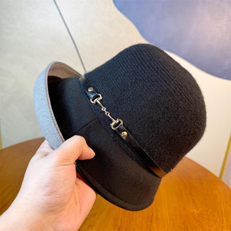 

Elegant Curling Hat Women s Autumn and Winter Women s Temperament Bucket Hat Outdoor Warm Middle-aged and Elderly Foldable Top Hat Adjustable чорний