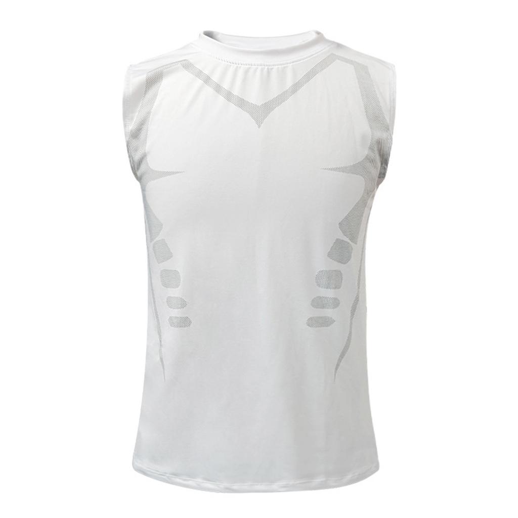 Men's Summer Sports Tight Vest Men's Fitness Quick-drying Breathable Basketball Training With Elastic Vest T-shirt