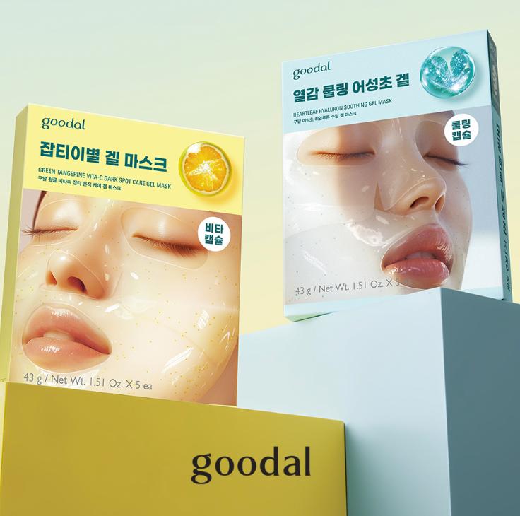 GOODAL Gel Mask 5pcs Green Tangerine / Heartleaf Hydrating Sheet Mask Green Tangerine