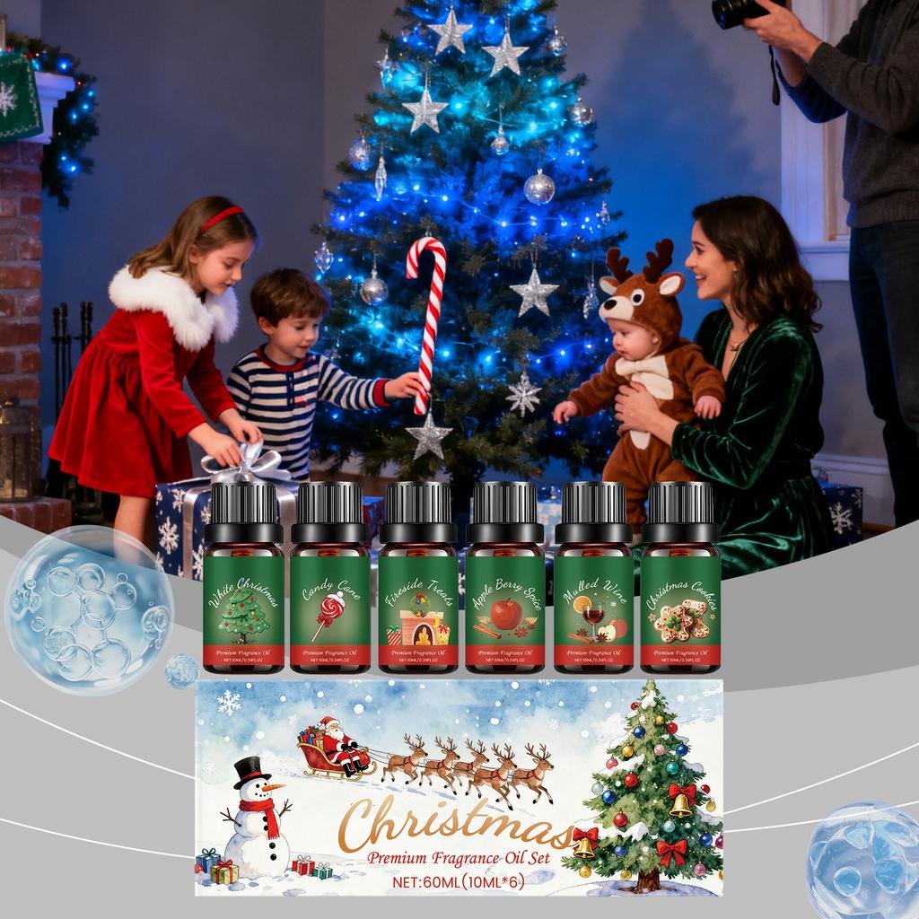 Weihnachts-Aromaöl-Set Mit Milden Inhaltsstoffen Und Einem Langanhaltenden Duft Ist Ein Festliches Zuhause-Geschenk 60ML