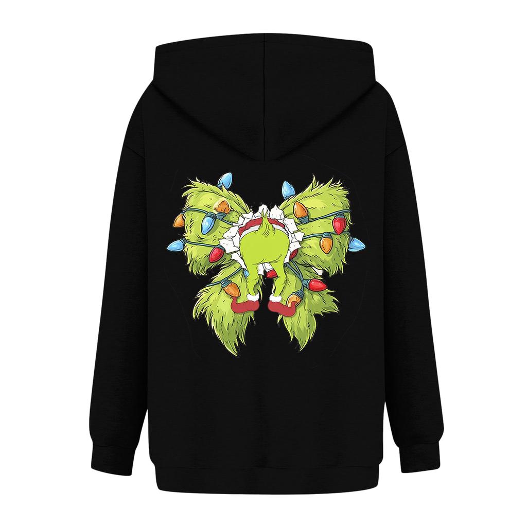 Women's Fashionable Casual Long-Sleeved Hooded Printed Sweatshirt