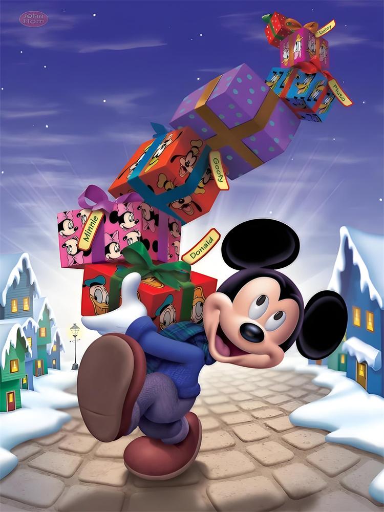 Disney 5D Diamond Painting Dark Mickey and Minnie Decoration DIY Full Diamond Mosaic Inlaid Cross Stitch Set Gift