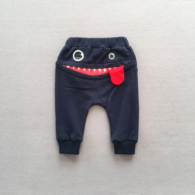 Casual Baby Children Pants Toddler Boys Girls Cute Monster Trousers Costumes Long Cototn Infant Cartoon Panty