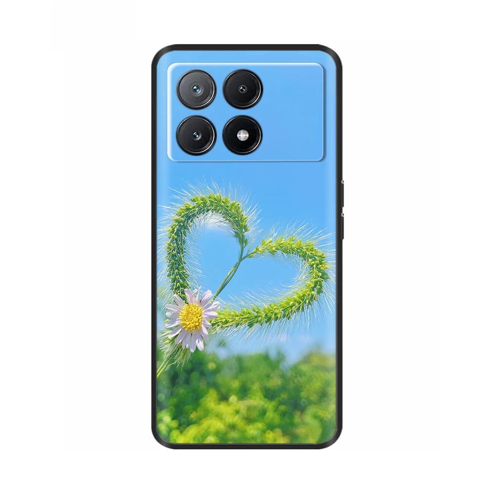 For Xiaomi Poco X6 Pro Case PocoX6 Fashion Cat Flower Soft Silicone Back Phone Case for Poxo C6 PocoX6 Pro X 6 Cases Etui Funda