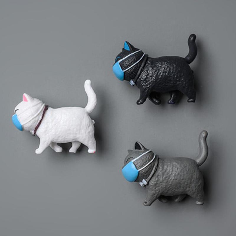 Creative 3D Mask Cat Refrigerator Magnets Office Magnet Paste Home Decor Gift