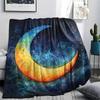 New Moon Print Flannel Blanket, High Quality Comfortable for All Seasons, Home Decor, Warmth and Comfort, Perfect for Christmas Gifts