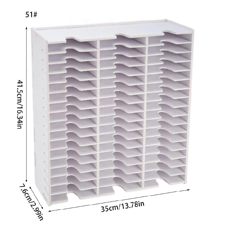 Sturdy Plastic 18/36/51/60 Slot Stamp Pad Rack Craft Stationery Holder with Mounting Hardware Easy Access Daily Use