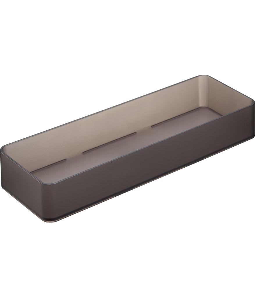 Yamazaki Tower Stackable Drawer Organizer, Large, Set of 2, Black, Approx. W8 X D24 X H3.7cm, Cutlery Storage, Desk Tray, 3645