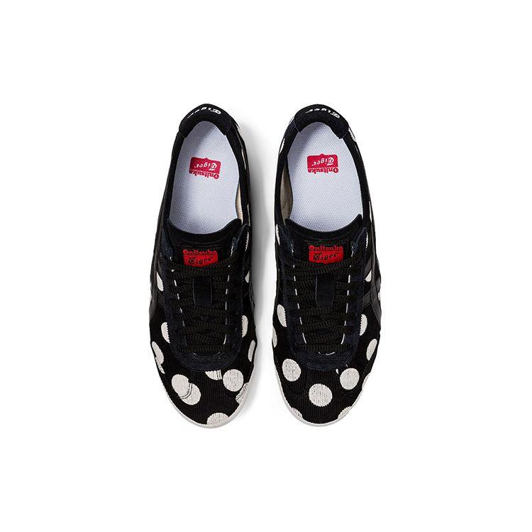 ONITSUKA TIGER Mexico 66 Wygodne Amortyzujące Antypoślizgowe Lekkie Niskie Codzienne Buty Unisex Trampki Czarne Białe Kropki 1183A947-001
