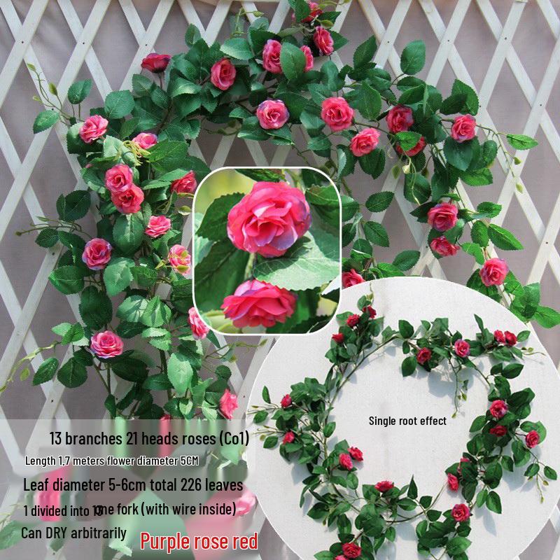 Artificial Rose Vine Hanging Decor for Walls and Ceilings
