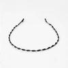 Unisex Black Elastic Non Slip Simple Metal Headbands For Men Women Wavy Hairband Spring Hair Hoop Fashion Hair Accessories