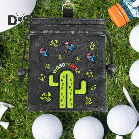 Golftasche mit Kordelzug, Golf-Tee-Tasche, Aufbewahrungstasche für Golfbälle, grüne Gabel, tragbares Golfzubehör für Golfbegeisterte