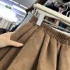 Korean Style Faux Suede Women's Fluffy Slimming Half-Skirt for Autumn/Winter