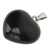 10pcs Heart Shaped Pendant Set Black Smooth Exquisite Jewelry DIY Stone Pendant for Necklace Making
