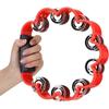 Pleasant Jingle Percussion Tambourine Handheld Hand Cranked Bell  Musical Rhythm Instrument