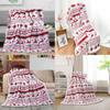 Plush Double Blanket With Christmas Snowflake Elk Printing Design Daily For