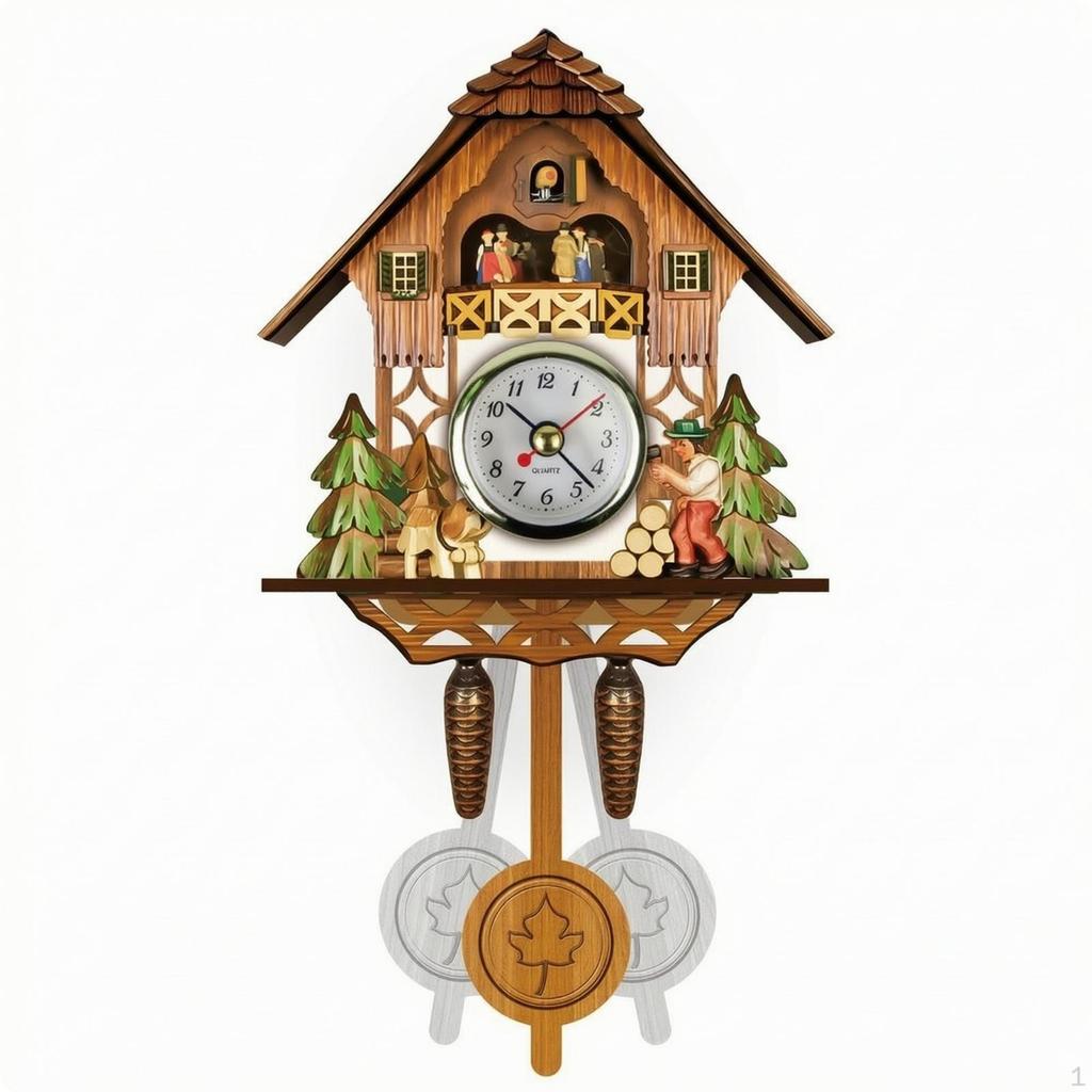 Kuckucksuhr mit Pendel Holz Traditionell für Wohnzimmer, Hütte