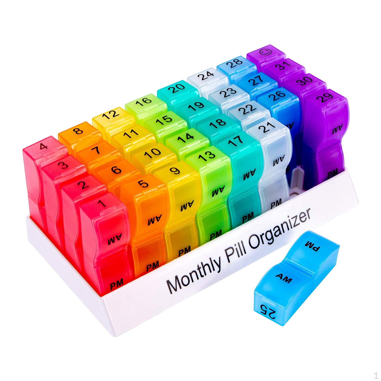 

Органайзер для ежемесячных таблеток, 32 отделения, удобный и быстрый в использовании.