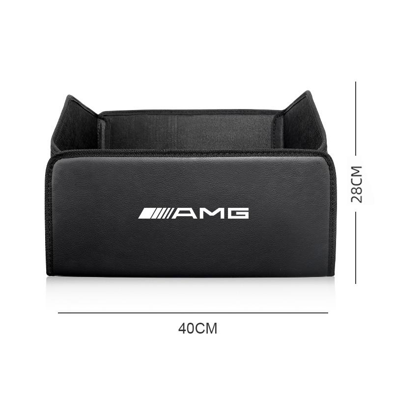CRJ1 Large Capacity Leather Car Trunk Organizer Interior Toolbox For Mercedes Benz AMG E S C A B Class GLE GLS CLA CLE GLC CLS GLA