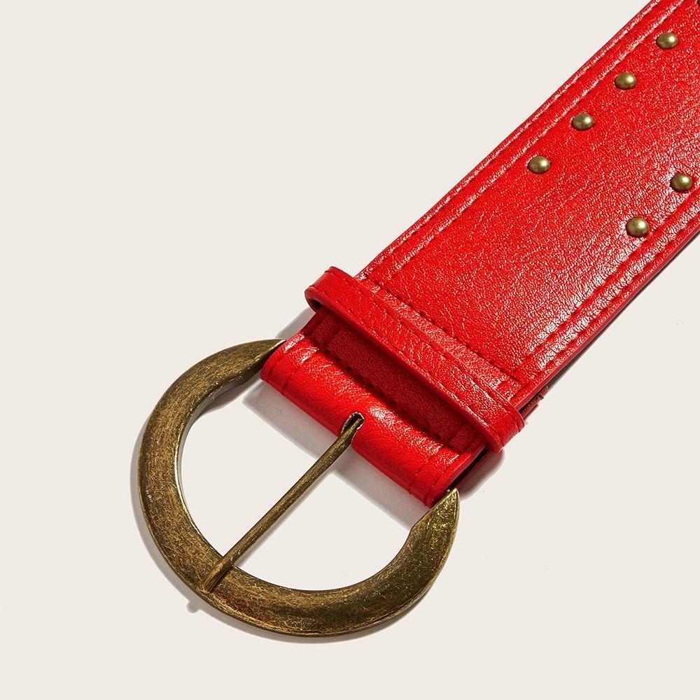 Gothic Women's Rivet Belt Y2k Dress Jeans Belt Niche Leather Waist Belt Streetwear