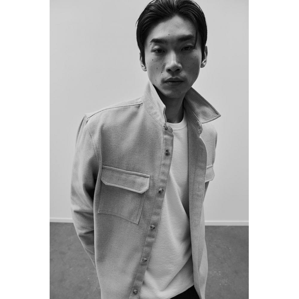 

HM Regular Fit Felt oversHirt светло-серый M