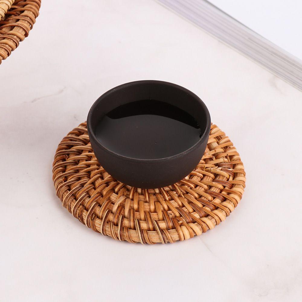 Placemats Insulation Handmade Rattan Coasters Cup Mats Table Padding Bowl Pad