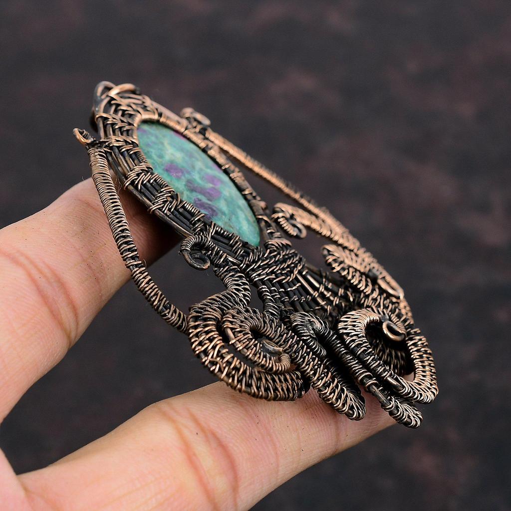 Ruby Fuchsite Copper Pendant Copper Wire Wrapped Jewelry Handmade Pendant Gemstone Jewelry Octopus Pendant Wire Wrap Pendant Gift For Women