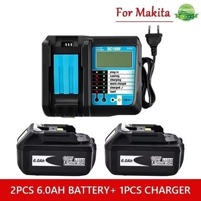 18v6ah Rechargeable Battery 6000mah Li -Ion Battery Replacement Power Battery For Makita Bl1880 Bl1860 Bl1830battery +4a Charger