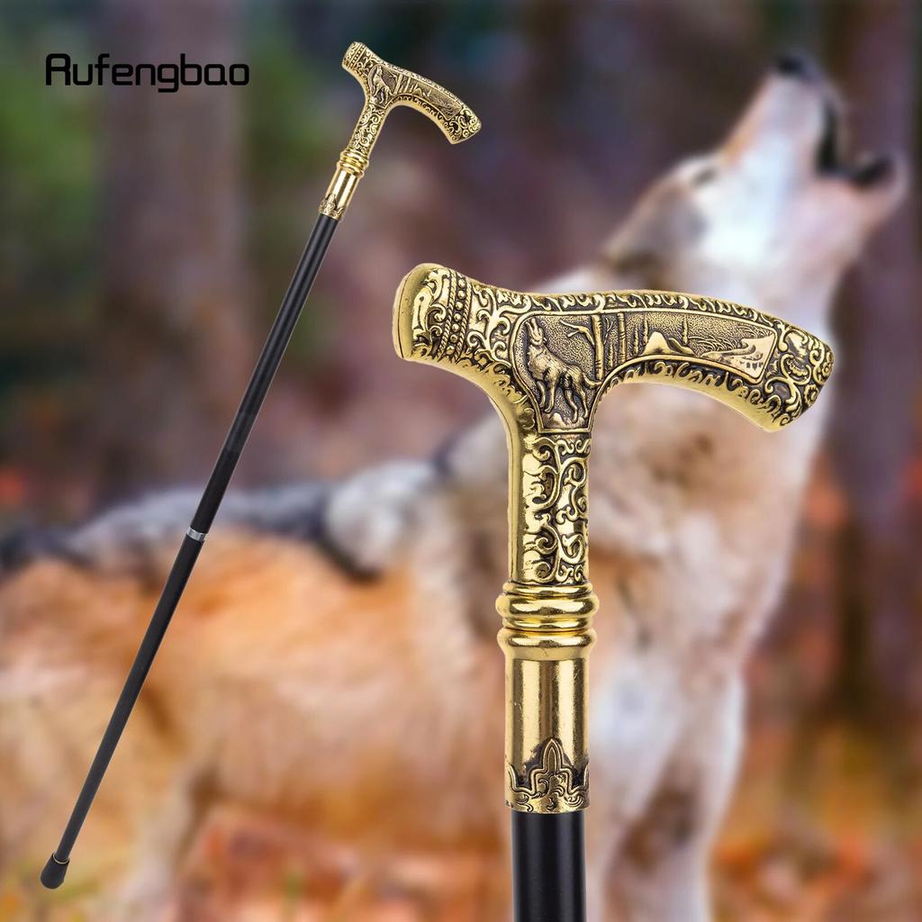 Bastone da passeggio con manico a lupo, modello di lusso, per feste, elegante, decorativo, con pomello, bastone da passeggio, pastorale, 90 cm