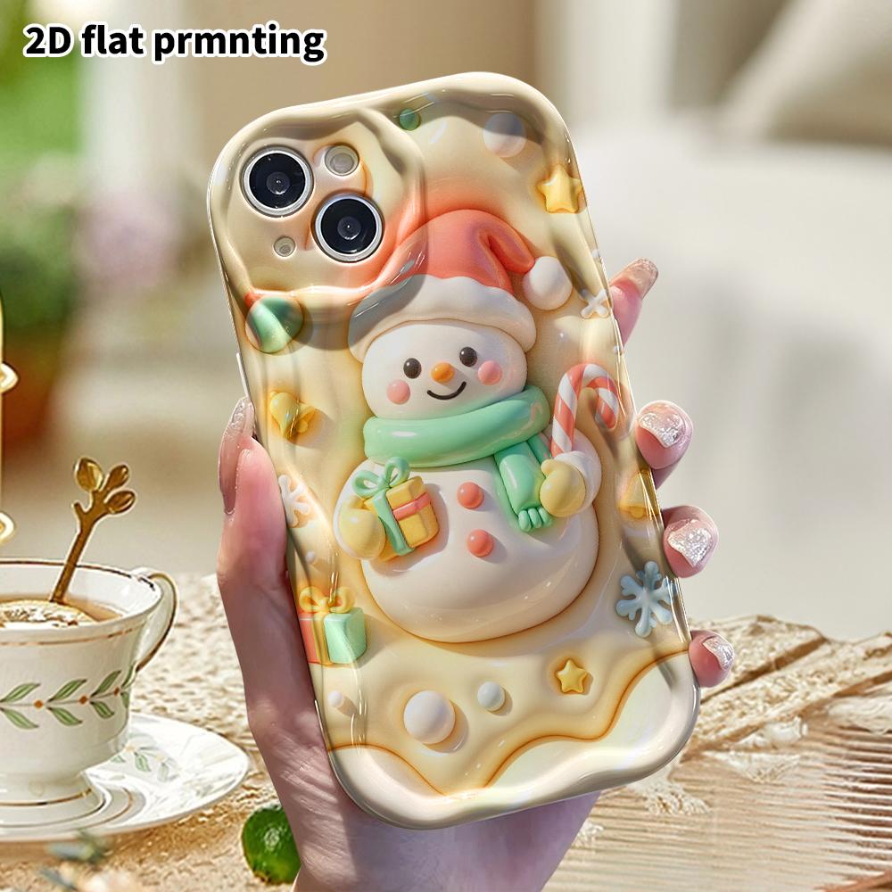 Phone Case: 2D Flat Design, Fits iPhone 18 17 16 15 14 13 Pro, Christmas Little Snowman, Perfect Holiday Gift for Christmas and Halloween