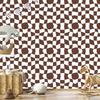 Wallpaper Casual Checkerboard Rust and White for Living Room and Bedroom 50x1000