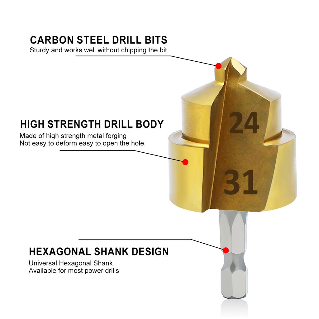 Altıgen saplı kaldırma matkabı ucu, elektrikli matkap, plastik su borusu delme aleti, pagoda matkap ucu, delik açıcı