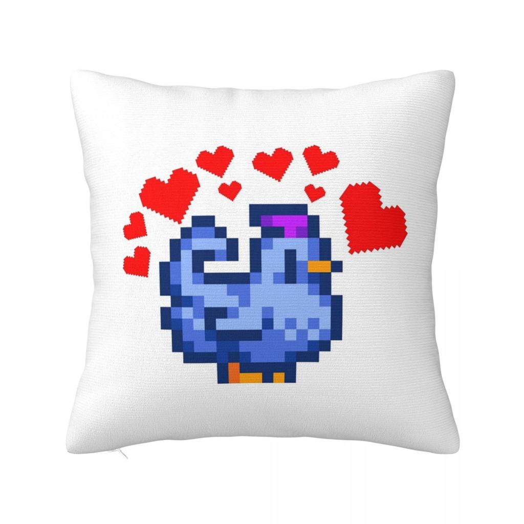 Blue Chicken Stardew Valley Game Square Pillowcase Cushion Cover Pillow Case Throw Pillow Cover for Home Sofa Living Room
