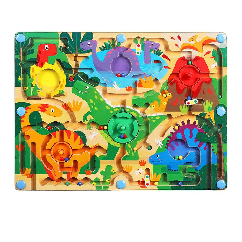 Puzzle Roll-On Maze Animal Traffic Dinosaur Trap Magnetic Maze Toys Kids Logical Thinking Concentration