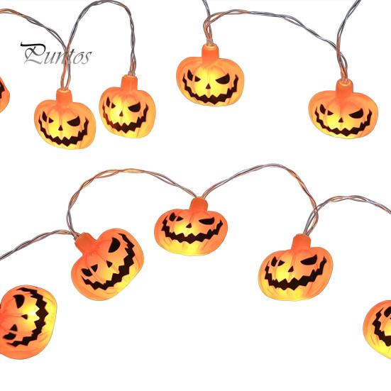Halloween String Lights Lights, 10/20 LED Spooky Pumpkin Ghost Fairy Light, Battery Operated for Indoor Outdoor Home Yard Patio Decor Party Supplies