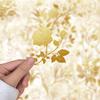 50 Creative Gold Plant Transparent PET Stickers for Water Cups, Phone Cases, and Computers - 50 Sheets/Set