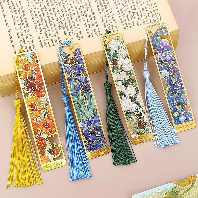 Vintage Painting Metal Bookmarks Vintage Oil Painting Metal Bookmarks Hollow Storage Case Stamping Bookmark For Office & School