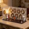 DIY Mini Museum Silhouette Shadow Box Frame Kit with 9 Gold Frames 5 Figurines Custom Memory Display Case Frame for Anniversary Wedding