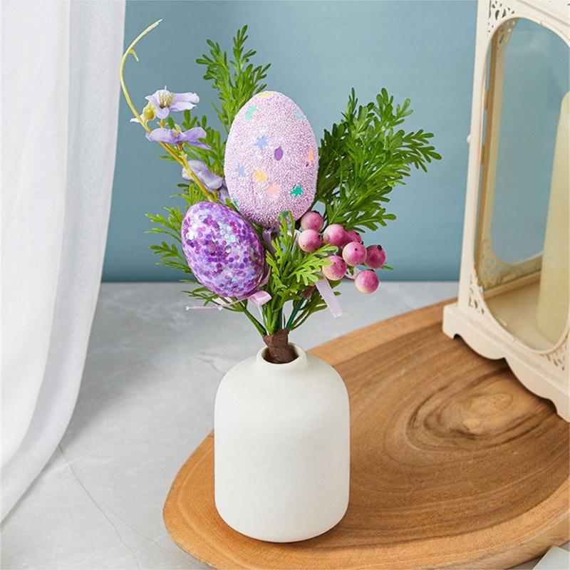 Sophisticated Easters Foam Eggs Bouquet Decoration Bright Color Suitable for Holiday Atmosphere Home Party Display