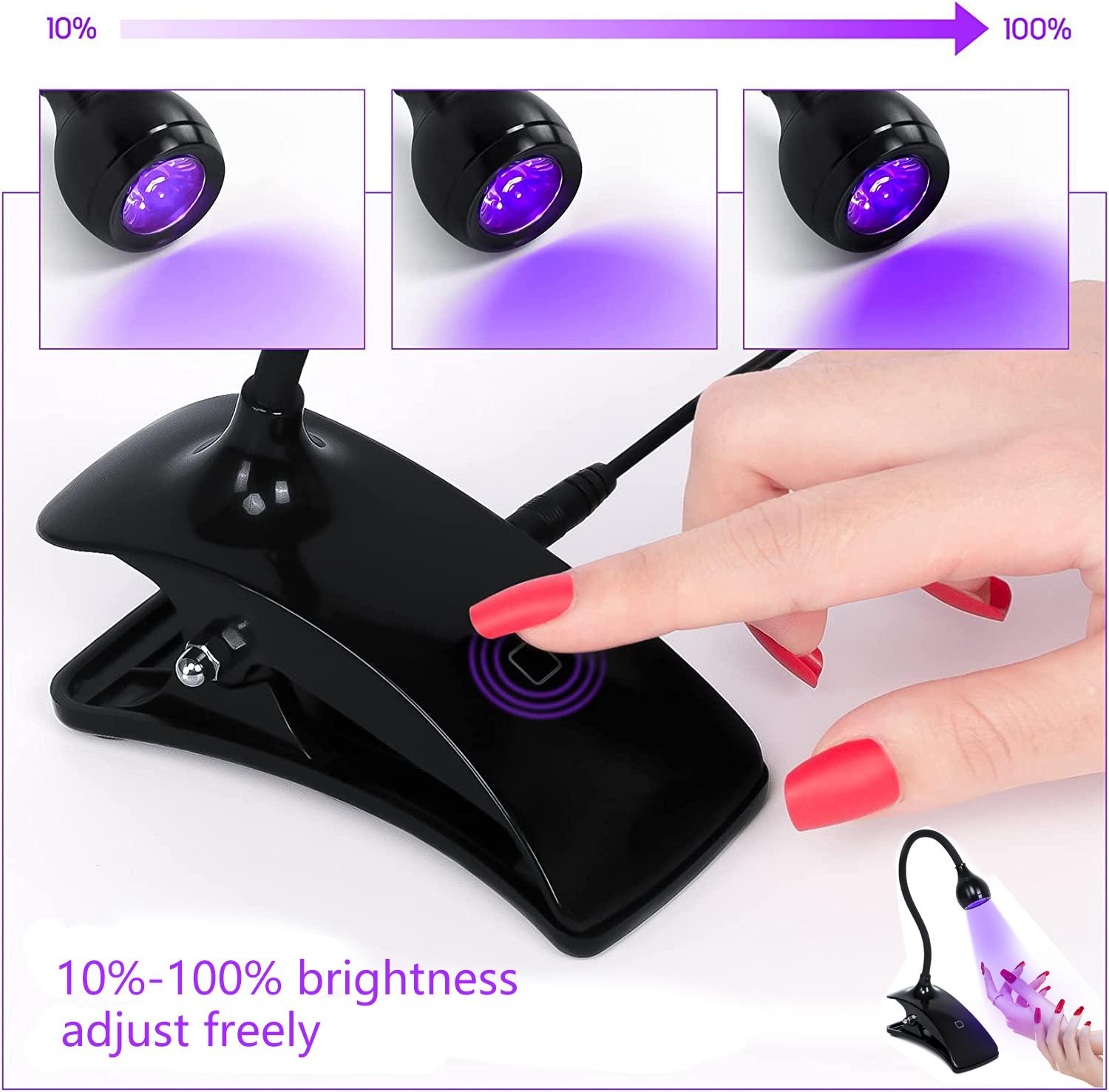 

Мини-УФ-лампа для ногтей, светодиодная лампа, сушилка, ультрафиолетовый сенсорный экран, гибкий зажим для стола, USB-инструменты для отверждения геля, маникюра и педикюра