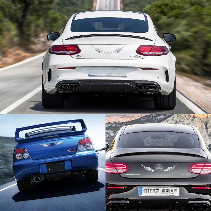 1 Pair 3D Stereo Car Body Sticker Angel Wings Badge Emblem Style Metal Zinc Alloy Decal Auto Exterior Decoration Accessories