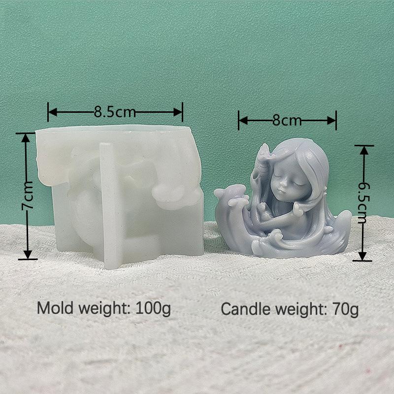 Princess Dolls Series Gypsum Mold Cute Girl Portrait Candle Making Handmade Soap Resin Epoxy Silicone Mould Girls Birthday Gifts